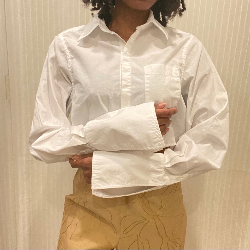 Local European White Jordi Cropped Blouse